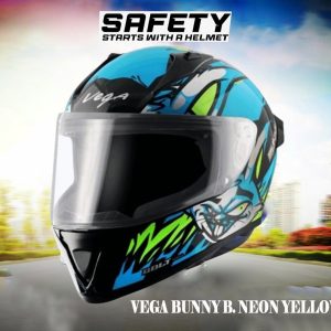 VEGA BUNNY B. NEON YELLOW – Premium Full Face Helmet